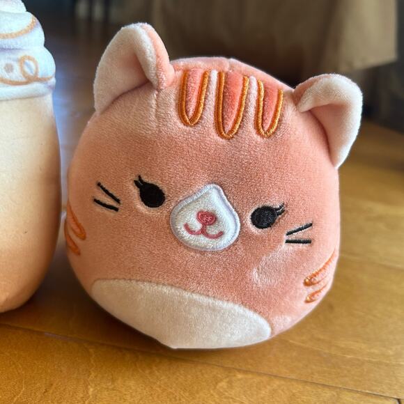 A lot of 4 5” squishmallows melly milk Gideon guacamole mocha latte Gigi tabby - Picture 2 of 7